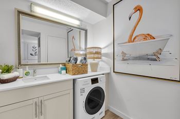 Bathroom with washing machine